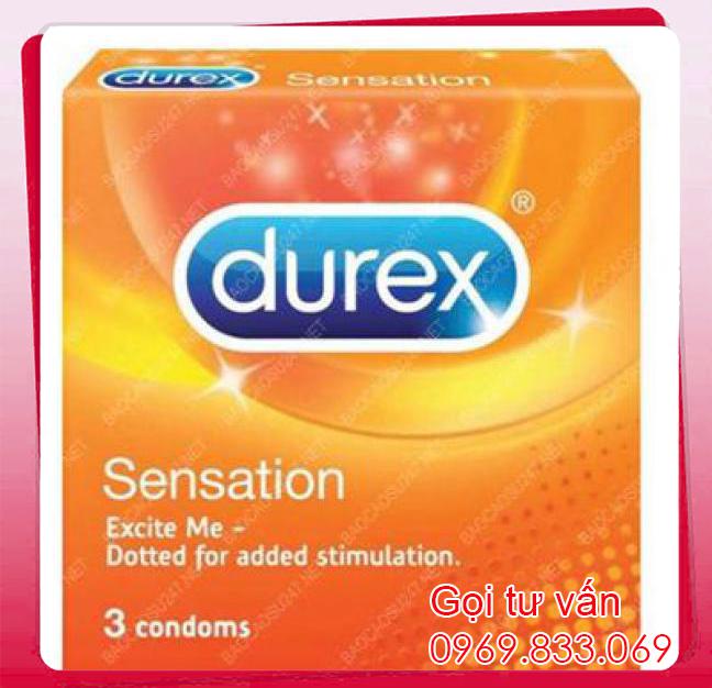 Nhập sỉ Hộp bao cao su siêu gai Durex Sensation 3 chiếc  loại tốt 