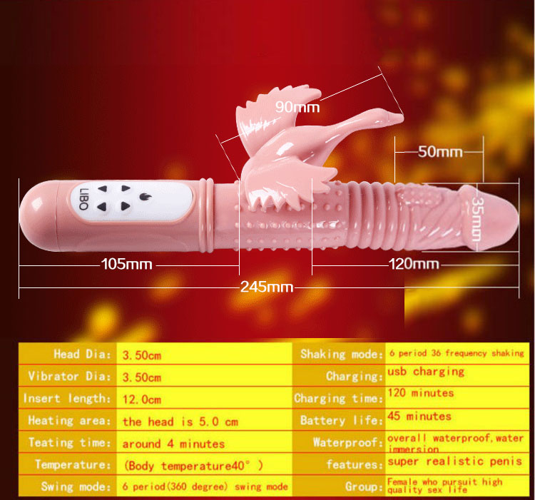 Dương vật đa năng rung xoay thụt có điều chỉnh nhiệt độ LIBO