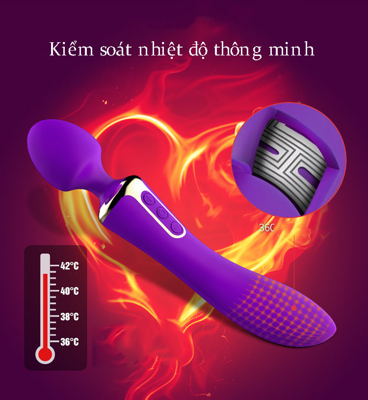 Chày rung 2 đầu có chức năng sưởi ấm