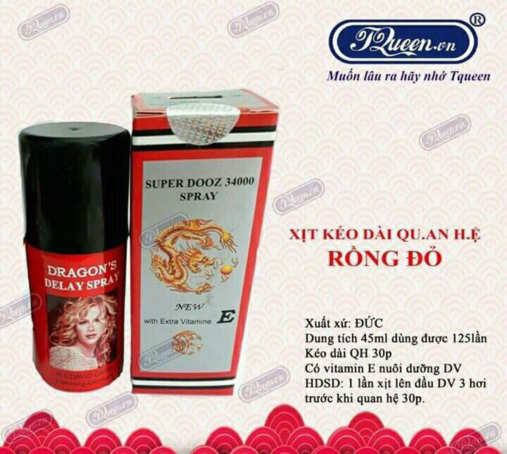 Chai xịt kéo dài thời gian rồng đỏ Super Dooz 34000