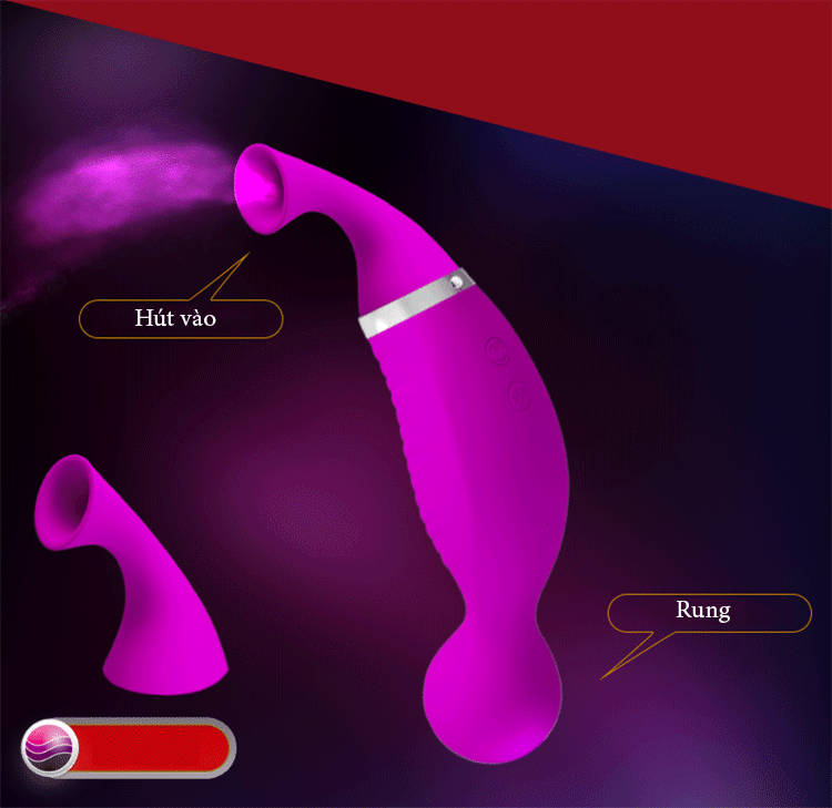 Máy rung bú hút âm đạo Romance 3 đầu