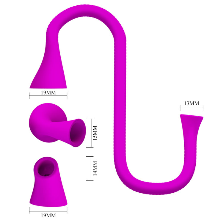 kích thước đầu Máy rung bú hút âm đạo Romance 3 đầu 