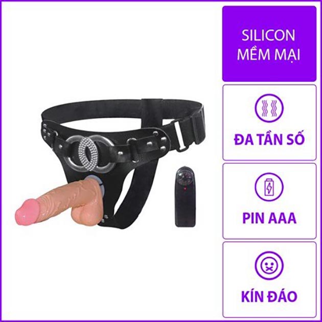 Dương vật giả dây đeo đặc ruột cho nữ có rung