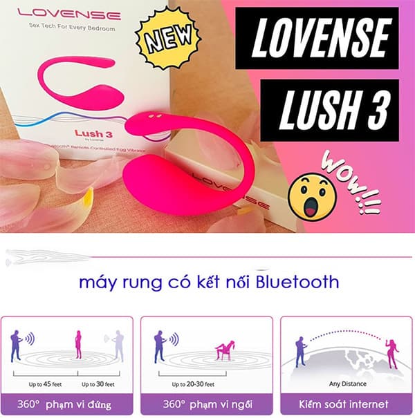 Dụng cụ trứng rung Lovense Lush 3 điều khiển xa bằng điện thoại