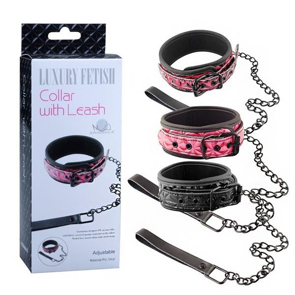 Đồ chơi bondage xích cổ da cao cấp Luxury Fetish Collar With Leash